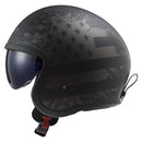 LS2 Spitfire II Open Motorcycle Helmet Black Flag / XS (53-54cm)  - Customhoj