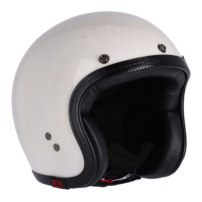 13 1/2 Skull Bucket Open Motorcycle Helmet Vintage White / XS (53-54cm)