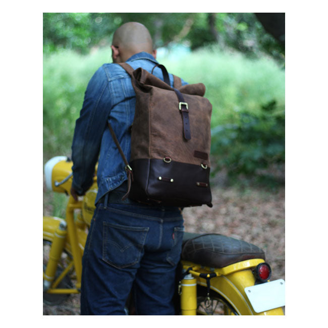 Trip Machine Vintage Leather 15L moottoripyörän satulalaukku / reppu