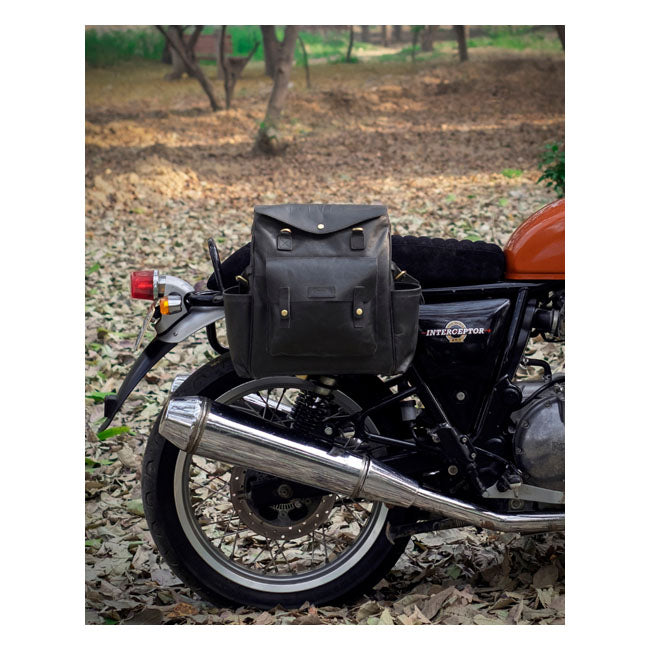 Trip Machine Vintage Leather Outlander moottoripyörän satulalaukku / reppu