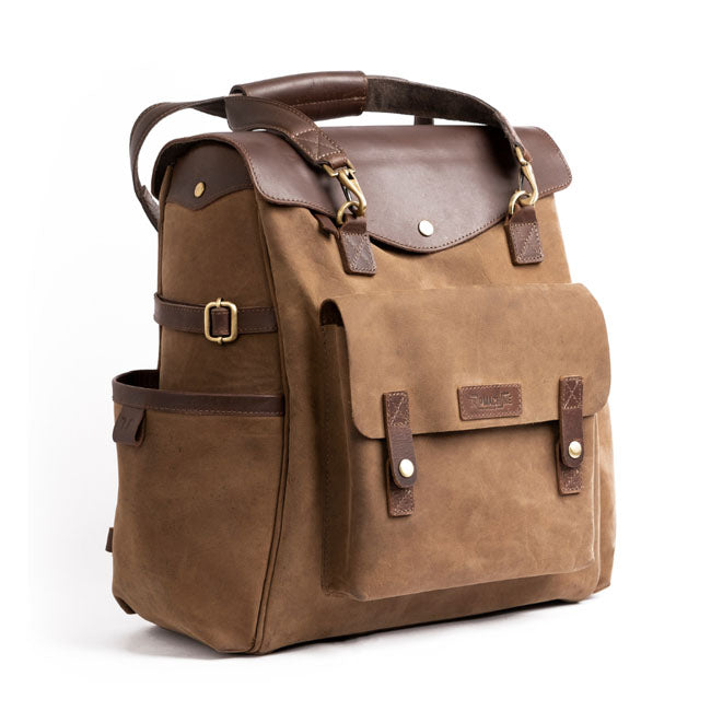 Trip Machine Vintage Leather Outlander moottoripyörän satulalaukku / reppu