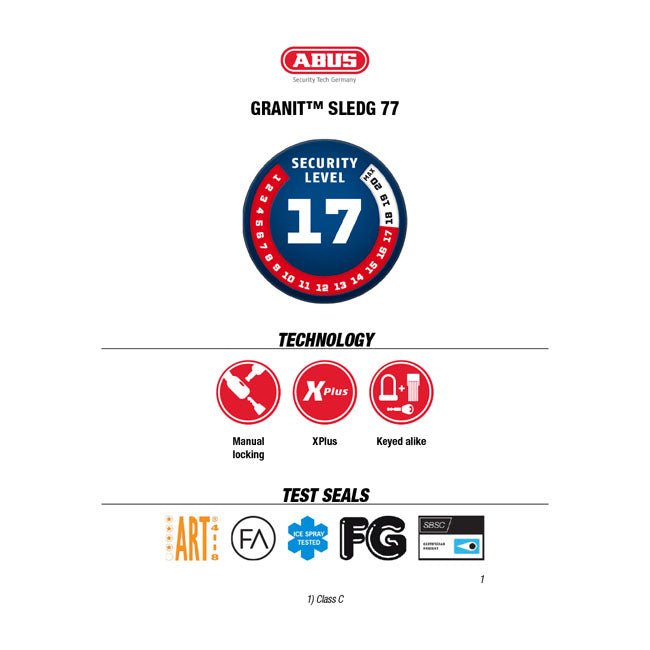 Abus 77 Granit Sledg Web Style Disc Brake Lock