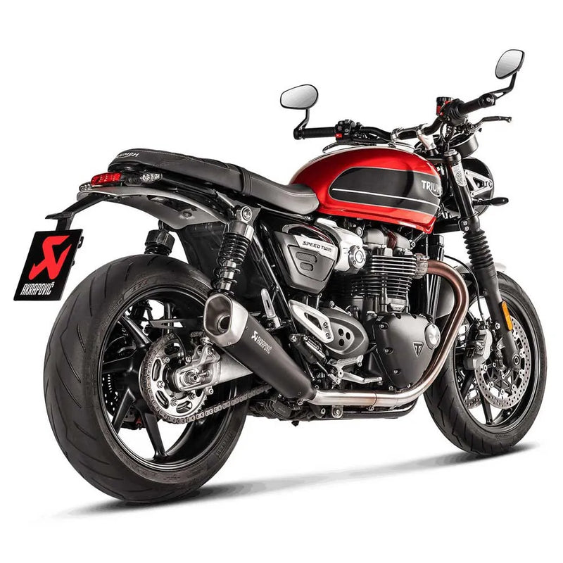 Akrapovic Slip-On Series Muffler for Triumph 19-20 Speed Twin (Dual titanium mufflers with titanium end caps) (EC/ECE Approval) (S-T12SO2-HCQTBL)