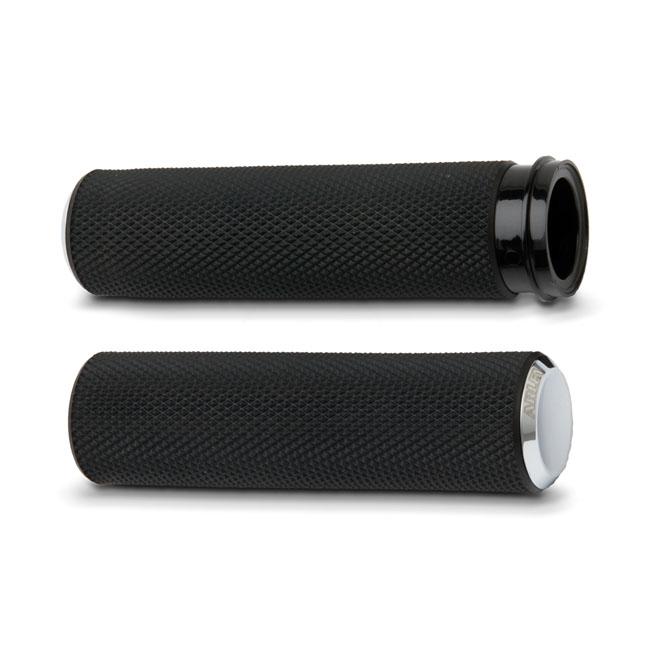 Arlen Ness Knurled Fusion Motorcycle Grips HD Chrome