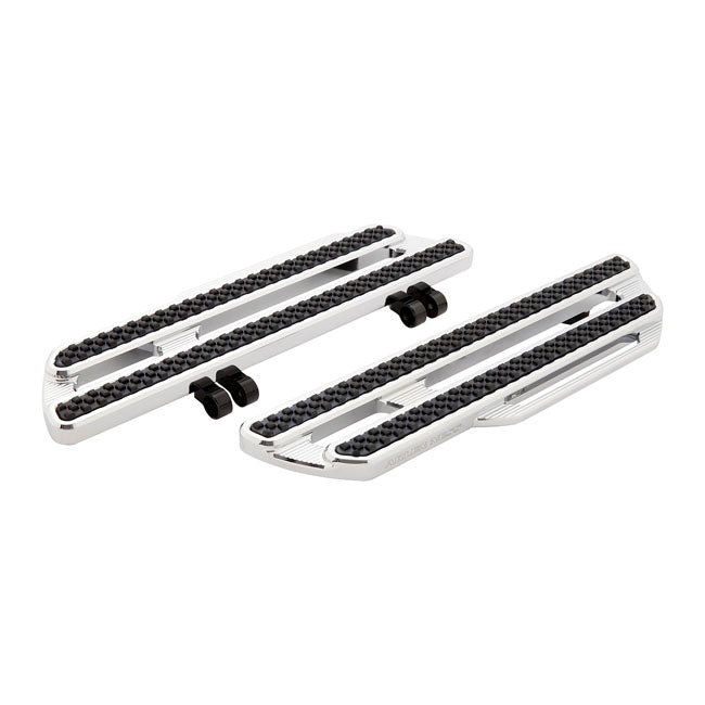 Arlen Ness Method Rider Floorboards for Harley 86-17 FL Softail; 12-16 Dyna FLD Switchback; 83-21 Touring; 09-21 Trikes / Chrome