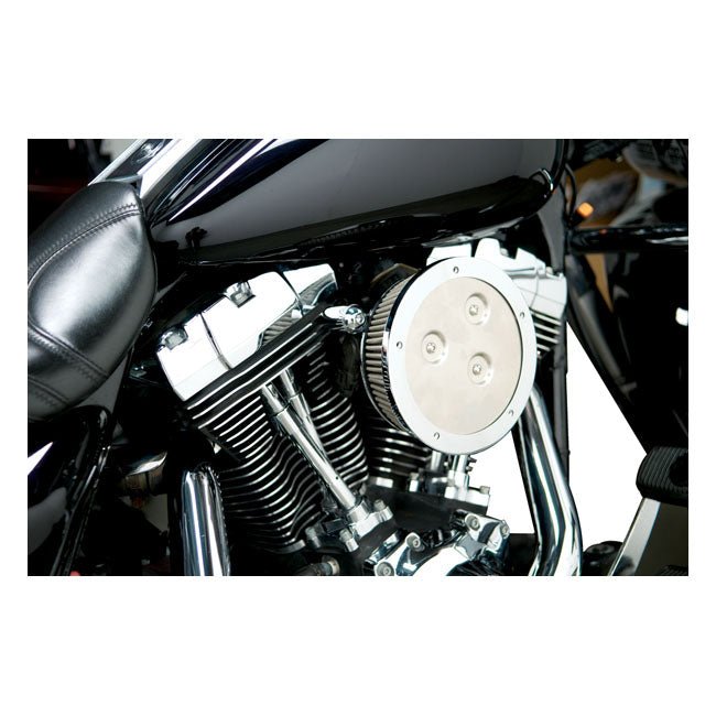 Arlen Ness Stage 1 Derby Sucker Air Cleaner for Harley 99-17 Twin Cam (excl. 99-01 FLT EFI; 08-16 Touring; 16-17 Softail; 2017 FXDLS) / Chrome