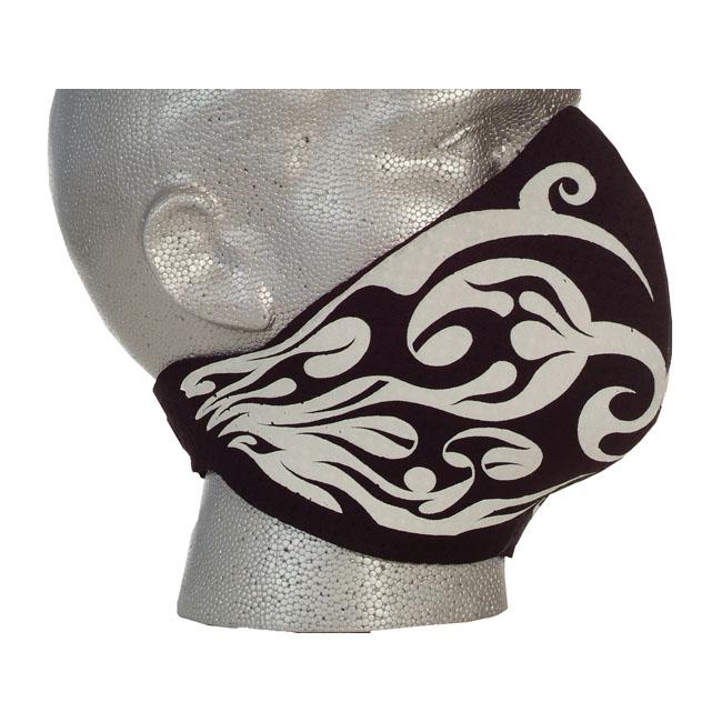 Bandero Biker Face Mask Tribal Flames White