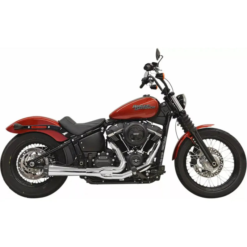 Bassani Road Rage Short Megaphone 2-into-1 Exhaust System for Harley 18-24 Softail Street Bob / Slim / Fat Bob / Low Rider / Standard (excl. FXLRST) / Chrome  - Customhoj