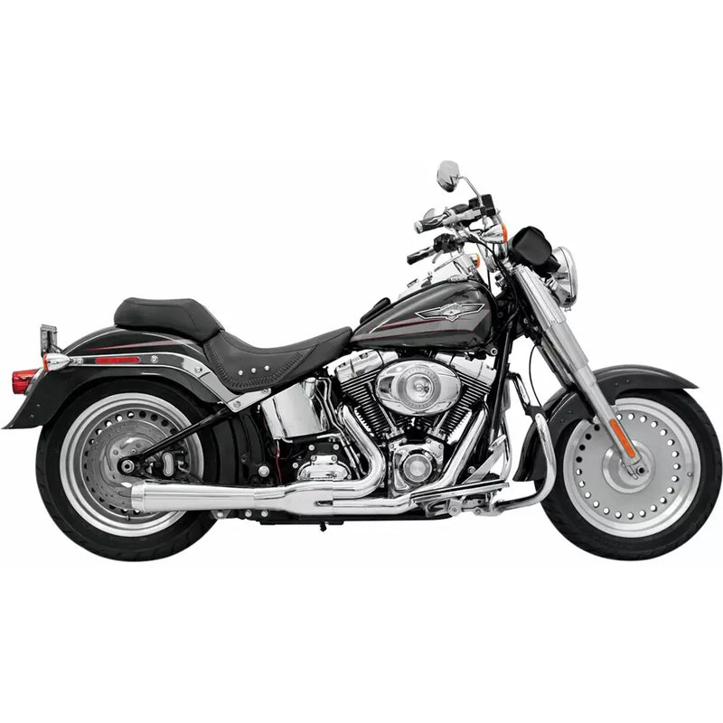 Bassani Road Rage Short Megaphone 2-into-1 Exhaust System for Harley 86-17 Softail (excl. Breakout / CVO) / Chrome  - Customhoj