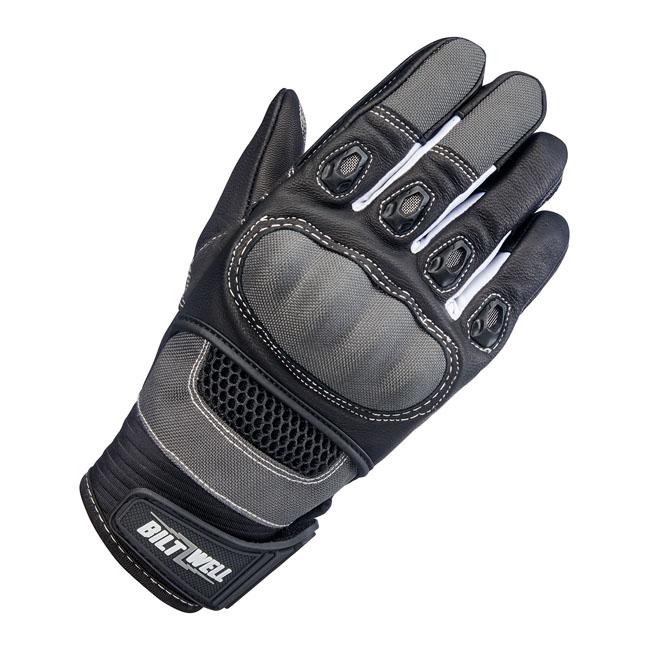 Biltwell Bridgeport Motorcycle Gloves Gray/Black / XS