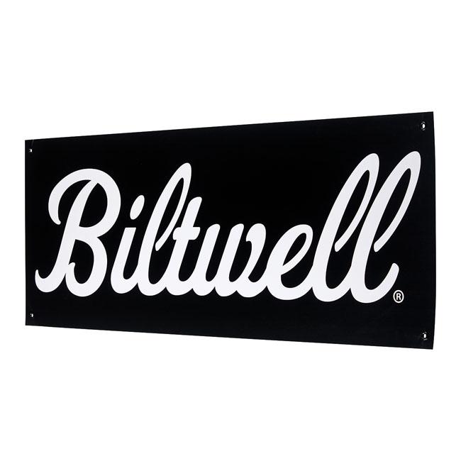 Biltwell Script Shop Banner Black/White