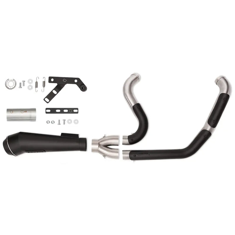 Black Duck Fighter EC Euro Approved 2-into-1 Exhaust for Harley 18-24 Softail (excl. Breakout / Fat Boy) (Euro 5 approved) / Turnout / Matte Black  - Customhoj