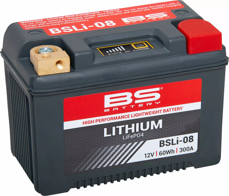 BS Battery High Performance Lithium LiFePO4 Motorcycle Battery BSLI08 (5AH / 300CCA / 1.2KG / 148x86x105mm)