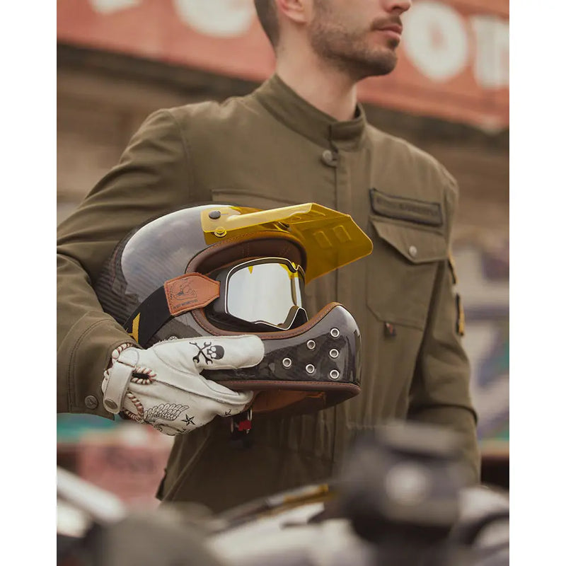 By City The Rock Retro Motocross Motorcycle Helmet  - Customhoj