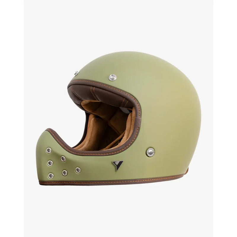By City The Rock Retro Motocross Motorcycle Helmet Green / XS (53-54cm)  - Customhoj