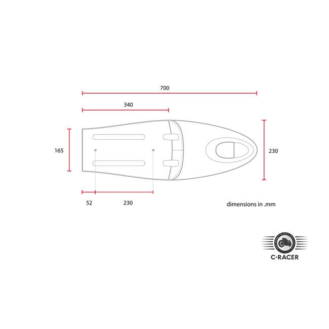 C-Racer Universal Long Classic A Seat Dark Brown