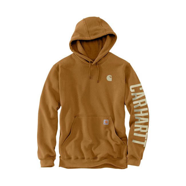 Carhartt Rain Defender Sleeve Logo Hoodie Brown / S