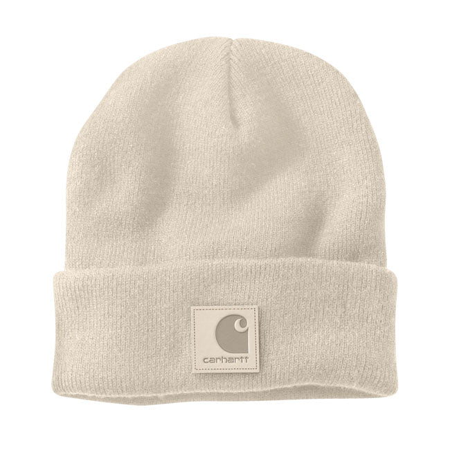 Carhartt Rib Knit Watch Hat Oat Milk  - Customhoj