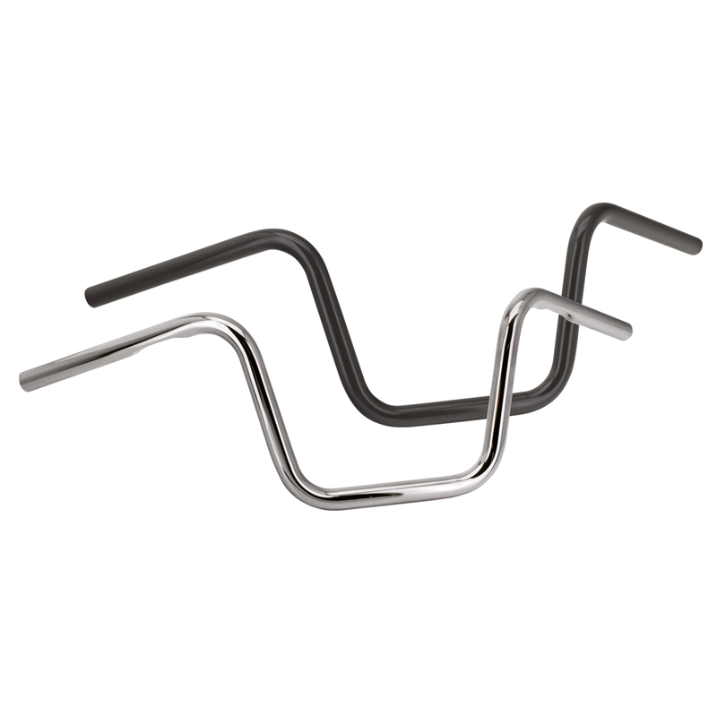 Customhoj 1" Ape Hanger Motorcycle Handlebar Black / 8.25" / With dimples (for Harley controls)