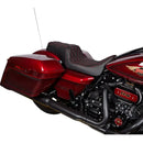 Drag Specialties Performance Predator 1-Up Seat for Harley 08-25 Touring (excl. 23-25 CVO; 24-25 Road Glide / Street Glide) / Double Diamond Black / Red  - Customhoj