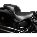 Drag Specialties Performance Predator 2-Up Seat for Harley 18-25 Softail Sport Glide & Low Rider / S / ST / Double Diamond Black  - Customhoj