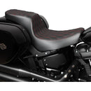 Drag Specialties Performance Predator 2-Up Seat for Harley 18-25 Softail Sport Glide & Low Rider / S / ST / Double Diamond Black / Red  - Customhoj