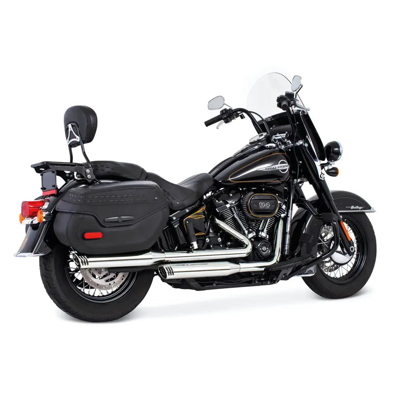 Freedom Performance Racing Slip-On Mufflers for Harley 18-24 Softail Heritage FLHC / FLHCS (read note) / Chrome with chrome end caps  - Customhoj