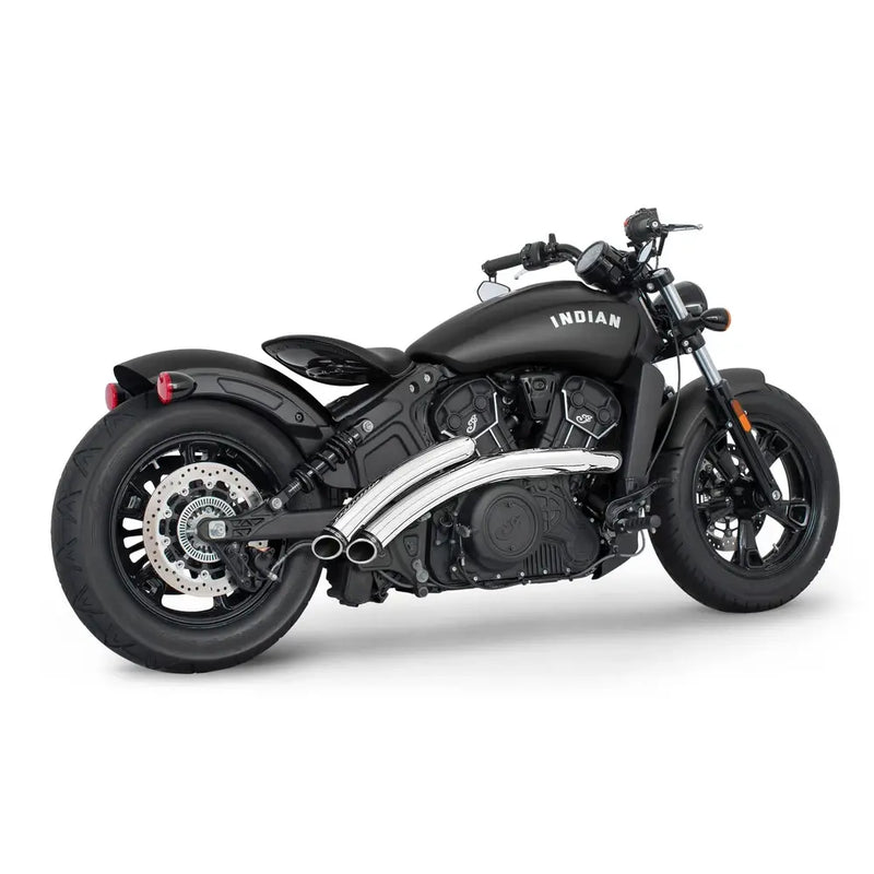 Freedom Performance Radical Radius Exhaust for Indian 15-24 Scout / Chrome / Slash Cut Sculpted Black  - Customhoj