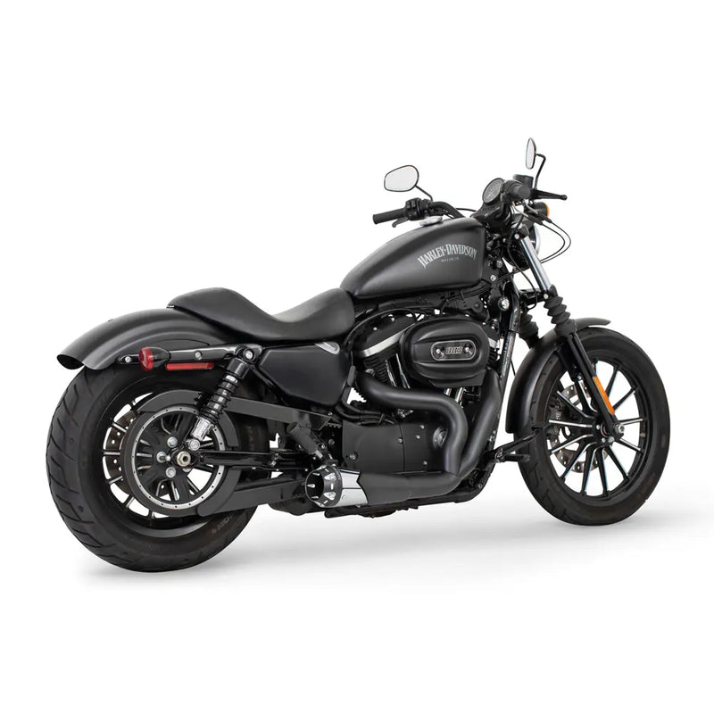 Freedom Performance Shorty American Outlaw 2-into-1 Exhaust for Harley 04-22 XL Sportster / Black/Chrome / Sculpted Black  - Customhoj