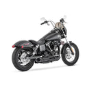 Freedom Performance Shorty Combat 2-into-1 Exhaust for Harley 06-17 Dyna / Black / Sculpted Black  - Customhoj