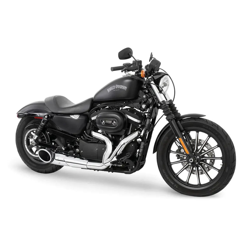 Freedom Performance Shorty Turn Out 2-into-1 Exhaust for Harley 04-22 XL Sportster / Chrome / Sculpted Black  - Customhoj