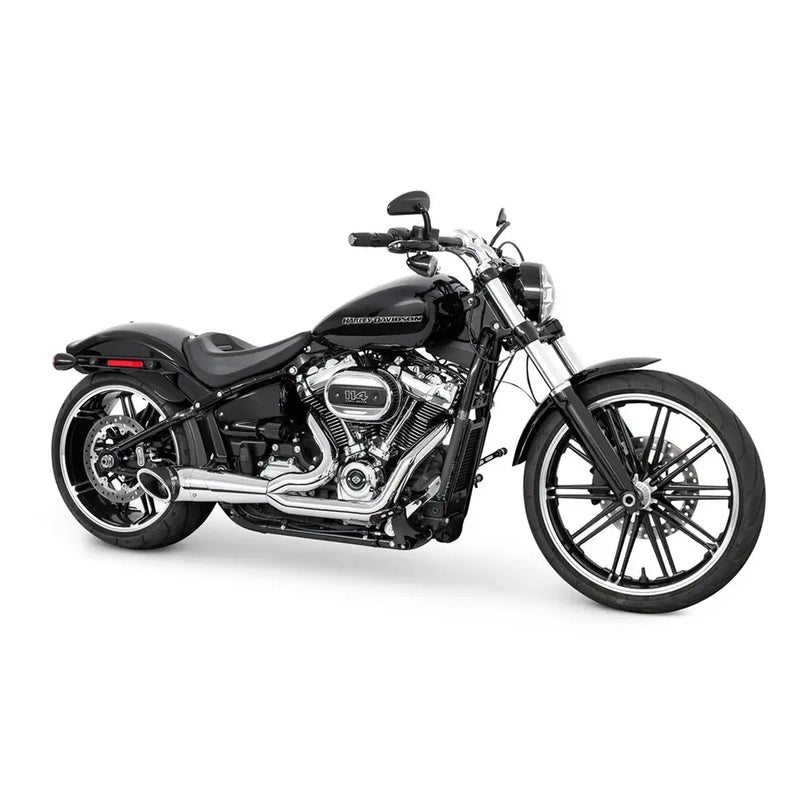 Freedom Performance Shorty Turn Out 2-into-1 Exhaust for Harley 18-25 Softail (read note) / Chrome / Sculpted Black  - Customhoj
