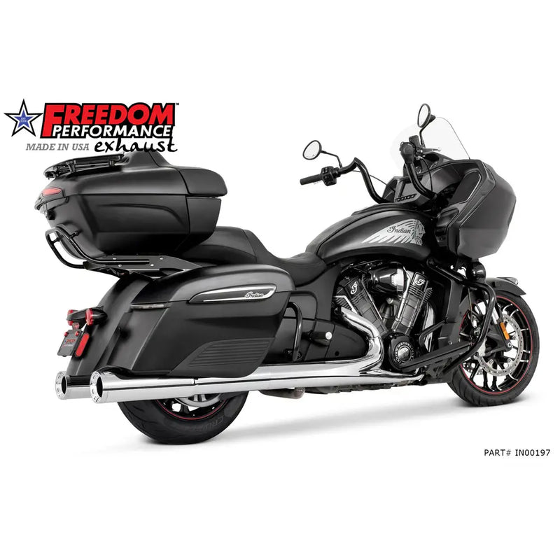 Freedom Performance Two Step 4.5" Slip-On Mufflers for Indian 14-24 Chieftain / Chrome / Straight Cut  - Customhoj