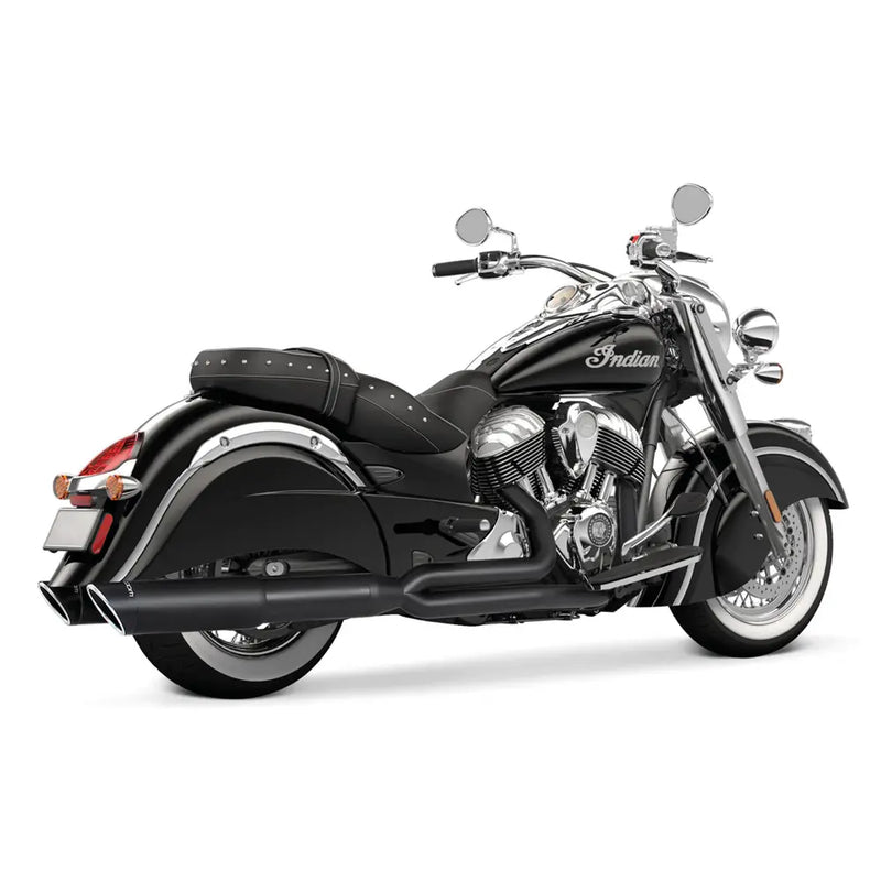 Freedom Performance Union 2-into-1 Exhaust for Indian 14-21 Chief / Black / Slash Cut Sculpted Black  - Customhoj