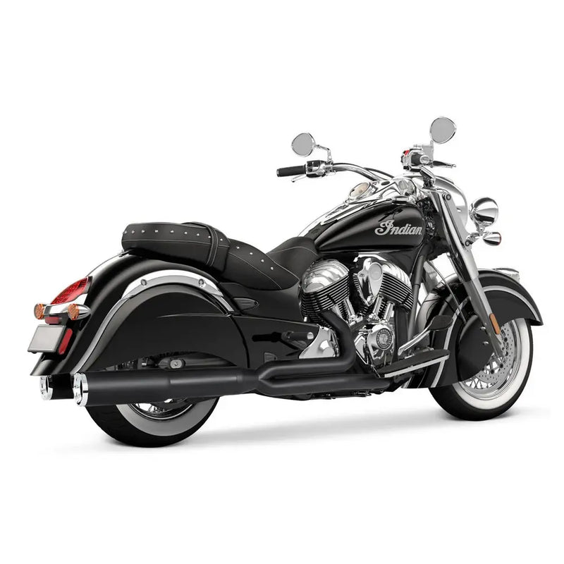 Freedom Performance Union 2-into-1 Exhaust for Indian 14-21 Chief / Black / Straight Cut Chrome  - Customhoj