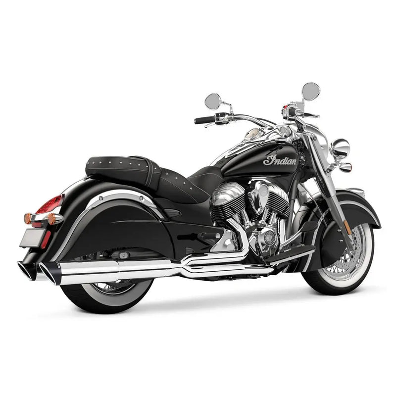 Freedom Performance Union 2-into-1 Exhaust for Indian 14-21 Chief / Chrome / Slash Cut Sculpted Black  - Customhoj