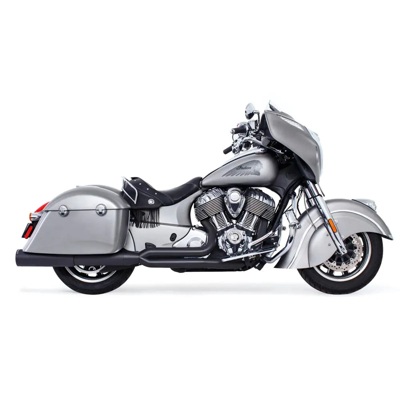 Freedom Performance Union 2-into-1 Exhaust for Indian 14-25 Roadmaster / Springfield / Black / Straight Cut Sculpted Black  - Customhoj