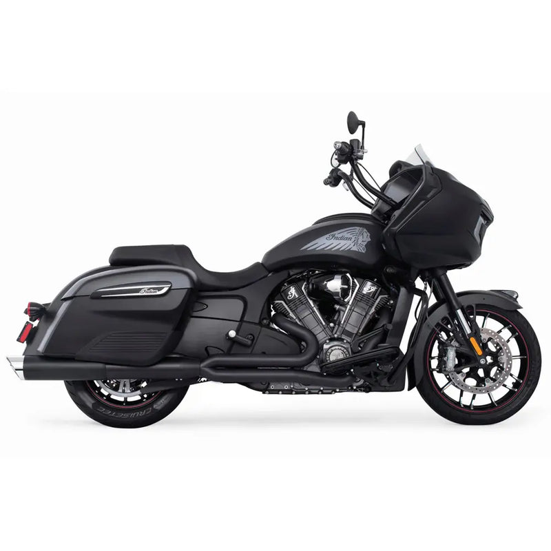 Freedom Performance Union 2-into-1 Exhaust for Indian 20-25 Challenger / Pursuit / Black / Slash Cut Chrome  - Customhoj