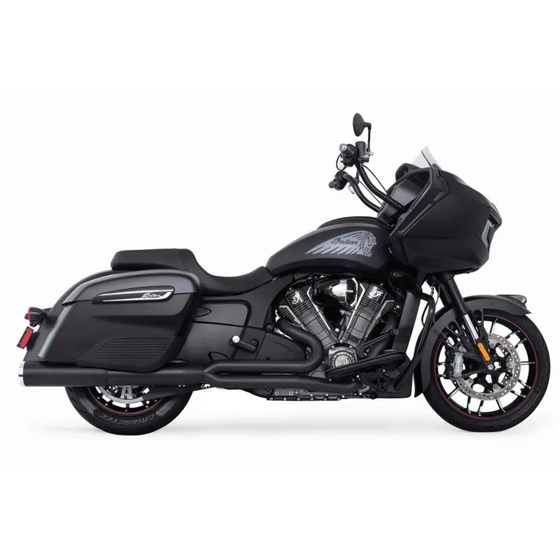 Freedom Performance Union 2-into-1 Exhaust for Indian 20-25 Challenger / Pursuit / Black / Straight Cut Chrome  - Customhoj