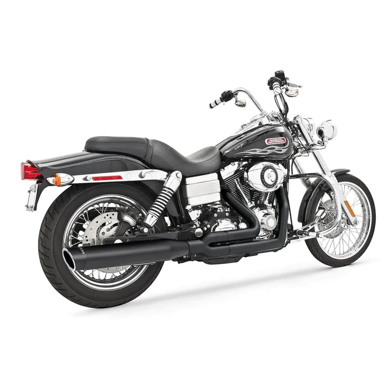 Freedom Performance Union Slash Cut 2-into-1 Exhaust for Harley 06-17 Dyna forward control models (excl. FLD) / Black / Sculpted Black  - Customhoj