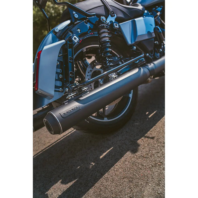 Black Duck Bombardier EC Euro-hyväksytyt Slip-On äänenvaimentimet Harleylle.