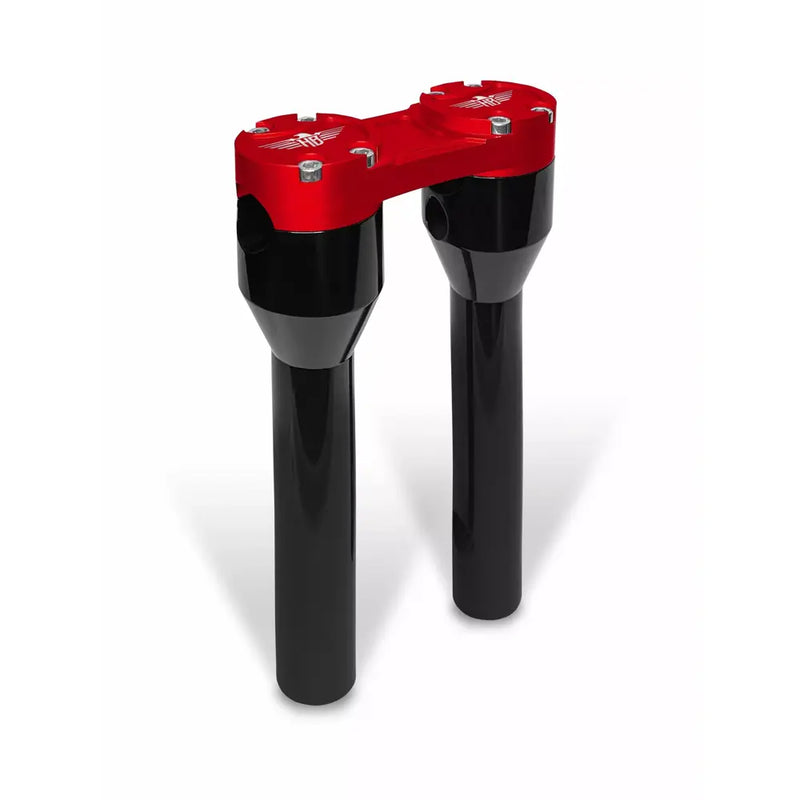 Heinz Bikes Clubstyle Aluminium Fat Bar Handlebar Risers Black / Red / 10" (25.4cm)