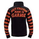 Holy Freedom Garage Zip Sweatshirt Orange/Black / M  - Customhoj
