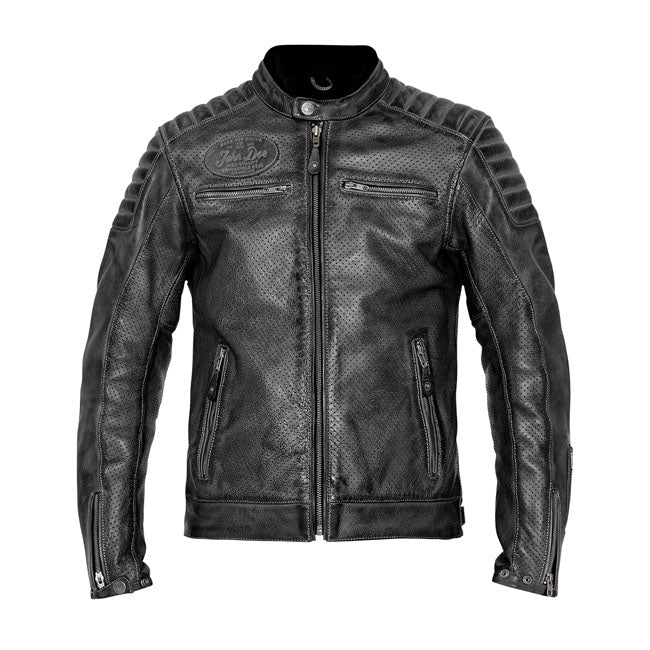 John Doe Storm Leather Motorcycle Jacket Black / M  - Customhoj