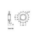 JT Sprockets Front Sprocket Aprilia 650 Pegaso 92-97 JT Front Sprocket for Aprilia Customhoj