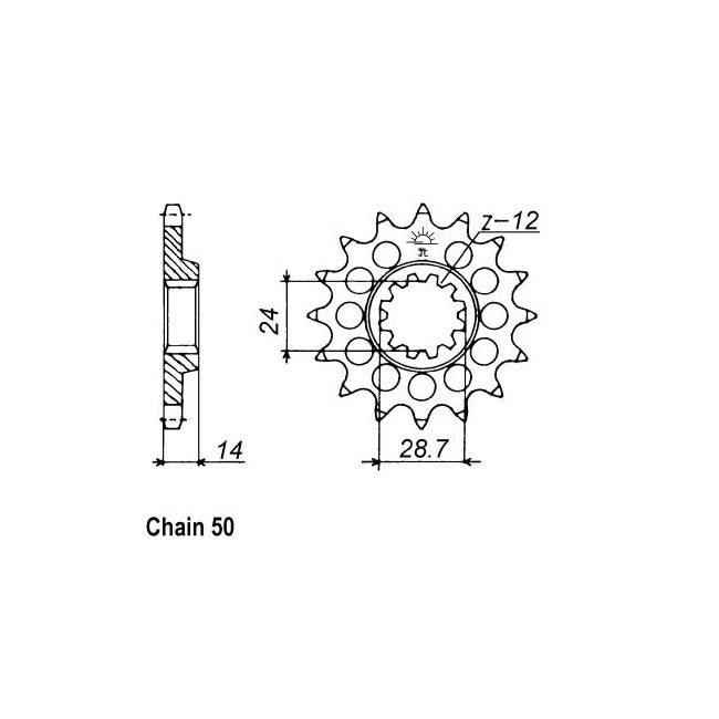 JT Sprockets Front Sprocket Kawasaki GPZ1100 (ZX 1100 E1,E2,F1) 95-96 JT Front Sprocket for Kawasaki Customhoj