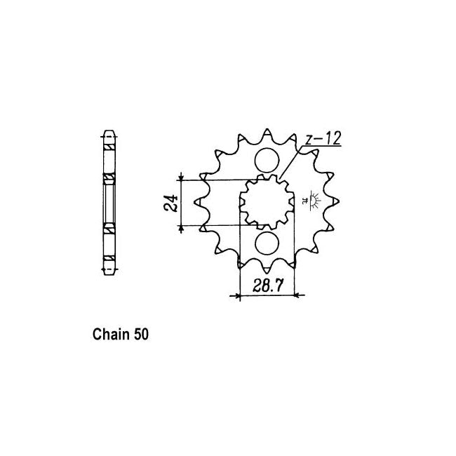 JT Sprockets Front Sprocket Kawasaki ZR1100A1/4 ZEPHYR 91-95 JT Front Sprocket for Kawasaki Customhoj