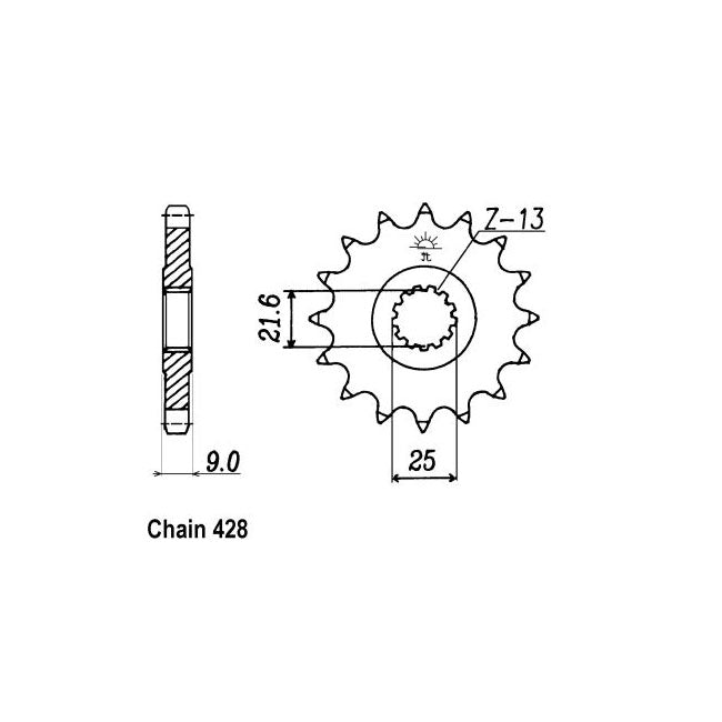 JT Sprockets Front Sprocket Yamaha FZR400RR (428) 90-95 JT Front Sprocket for Yamaha Customhoj