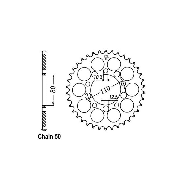 JT Sprockets Rear Sprocket Honda CB900 Bol d’Or 79-82 JT Rear Sprocket for Honda Customhoj