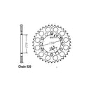 JT Sprockets Rear Sprocket Honda NX650M T/M R Dominator 91-94 JT Rear Sprocket for Honda Customhoj